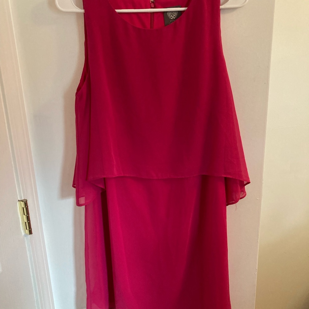 NWT Vince Camuto Layered Fuchsia Midi Dress